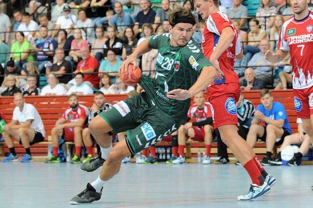 Erik Schmidt (Fuechse Berlin 28) Handball,Maenner,Vorbereitungsturnier,Esslinger Markplatzturniers,Finale,21.07.2018, Foto:TBaur Eibner Fuechse Berlin vs. TBV Lemgo Esslingen Copyright: xEIBNER TobiasxBaurx EP_TBR