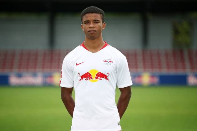 RB Leipzig Fussball Saison 2018-19 Naod Mekonnen; RasenBallsport Leipzig , Fussball, 1. Bundesliga, Porträttermin 2018 2019 , Leipzig, 21.07.2018. ,