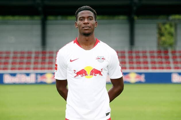 RB Leipzig Fussball Saison 2018-19 Nordi Mukiele; RasenBallsport Leipzig , Fussball, 1. Bundesliga, Porträttermin 2018 2019 , Leipzig, 21.07.2018. ,