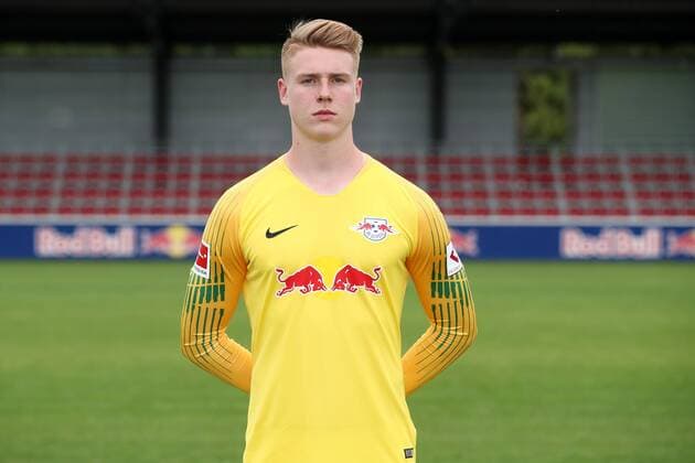 RB Leipzig Fussball Saison 2018-19 Torwart Julian Krahl; RasenBallsport Leipzig , Fussball, 1. Bundesliga, Porträttermin 2018 2019 , Leipzig, 21.07.2018. ,