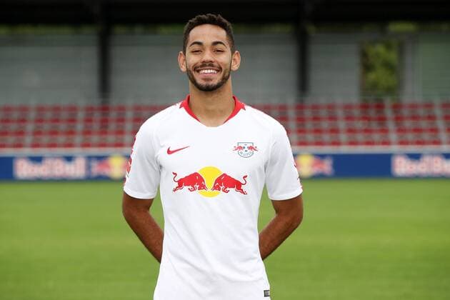RB Leipzig Fussball Saison 2018-19 Matheus Cunha; RasenBallsport Leipzig , Fussball, 1. Bundesliga, Porträttermin 2018 2019 , Leipzig, 21.07.2018. ,