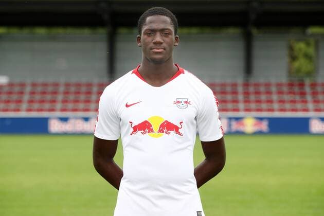 RB Leipzig Fussball Saison 2018-19 Ibrahima Konate; RasenBallsport Leipzig , Fussball, 1. Bundesliga, Porträttermin 2018 2019 , Leipzig, 21.07.2018. ,