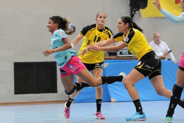 Delaila Amega (TusSies Metzingen 5) TusSies Metzingen,Handball,Ligaspiel;Vorbereitung,Esslinger Markplatzturniers,21.07.2018;Foto:TBaur Eibner TusSies Metzingen vs. Schwaben Hornets Nellingen Esslingen Copyright: xEIBNER TobiasxBaurx EP_TBR