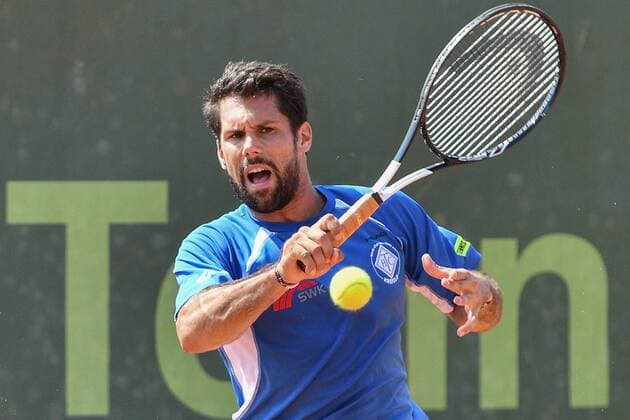 GER, 1. Tennis-Point Bundesliga Herren, Badwerk Gladbacher HTC vs. HTC Blau-Weiß Krefeld e.V. 22.07.2018, Badwerk Gladbacher HTC, GER, 1. TP-BL, Badwerk Gladbacher HTC vs. HTC Blau-Weiß Krefeld e.V., im Bild Gaio, Federico ITA beim Vorhandschlag