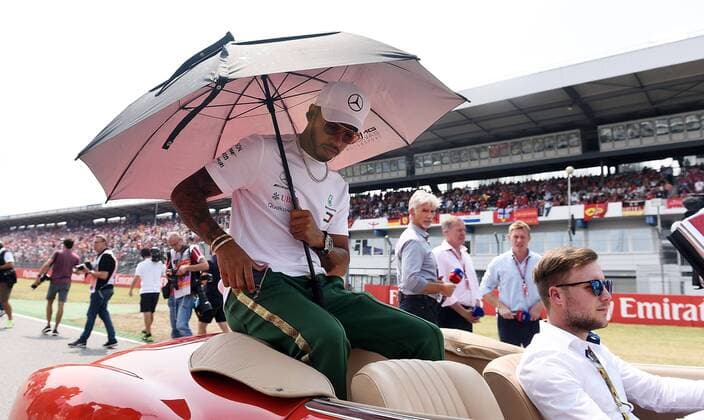 22.07.2018, xpsx, Formel 1 FIA , Grand Prix von Deutschland Rennen 2018 emspor, v.l. Fahrerparade Lewis Hamilton (Mercedes AMG) Hockenheim