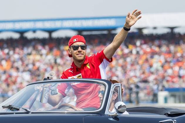 Motorsport: Formel 1, Saison 2018 2019, Rennen am Sonntag, 22.07.2018, am Hockenheimring in Hockenheim (Deutschland). Sebastian Vettel (Scuderia Ferrari) winkt den Fans zu. Copyright: xInderliedx