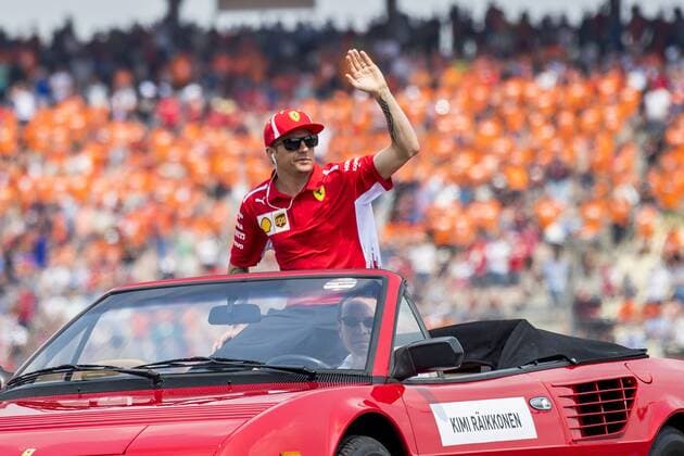 Motorsport: Formel 1, Saison 2018 2019, Rennen am Sonntag, 22.07.2018, am Hockenheimring in Hockenheim (Deutschland). Kimi Raikkonen (Scuderia Ferrari) winkt den Fans zu. Copyright: xInderliedx