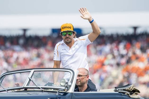 Motorsport: Formel 1, Saison 2018 2019, Rennen am Sonntag, 22.07.2018, am Hockenheimring in Hockenheim (Deutschland). Fernando Alonso (McLaren F1 Team) winkt den Fans zu. Copyright: xInderliedx