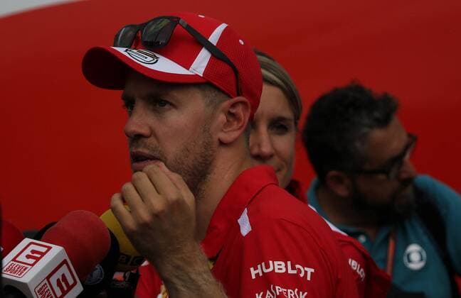 Sebastian Vettel, Scuderia Ferrari, formula 1 GP, Germany in Hockenheim, 22.07.2018 Photo:mspb Thomas Melzer PK nach Ausfall, Sebastian Vettel, formula 1 GP, Germany 2018