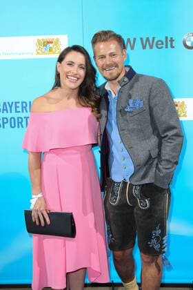 Joerg Koch (Sky) und Birgit Noessing (Sky), Bayerischer Sportpreis 2018 in der BMW Welt in Muenchen am 21.07.2018