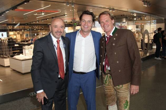 Christian Neureuther mit Christoph Netzel und Markus Wasmeier, Bayerischer Sportpreis 2018 in der BMW Welt in Muenchen am 21.07.2018