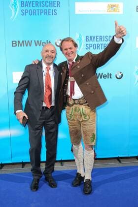 Christian Neureuther und Markus Wasmeier, Bayerischer Sportpreis 2018 in der BMW Welt in Muenchen am 21.07.2018