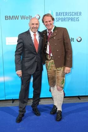 Christian Neureuther und Markus Wasmeier, Bayerischer Sportpreis 2018 in der BMW Welt in Muenchen am 21.07.2018