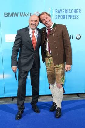 Christian Neureuther und Markus Wasmeier, Bayerischer Sportpreis 2018 in der BMW Welt in Muenchen am 21.07.2018