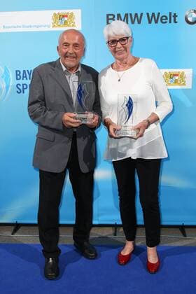Klaus Wolfermann, Heide Ecker-Rosendahl, Bayerischer Sportpreis 2018 in der BMW Welt in Muenchen am 21.07.2018