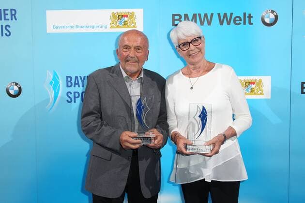 Klaus Wolfermann, Heide Ecker-Rosendahl, Bayerischer Sportpreis 2018 in der BMW Welt in Muenchen am 21.07.2018