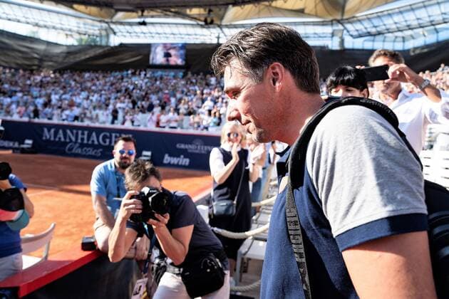 Michael Stich ATP Tennis Herren Turnier German Open Tennis Championships 2018 in Hamburg Spiel Manhagen Classics Michael Stich gegen John McEnroe Show Match,