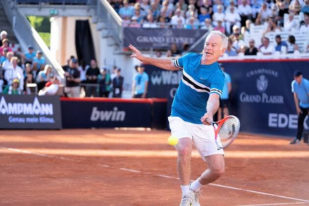 John McEnroe ATP Tennis Herren Turnier German Open Tennis Championships 2018 in Hamburg Spiel Manhagen Classics Michael Stich gegen John McEnroe Show Match,