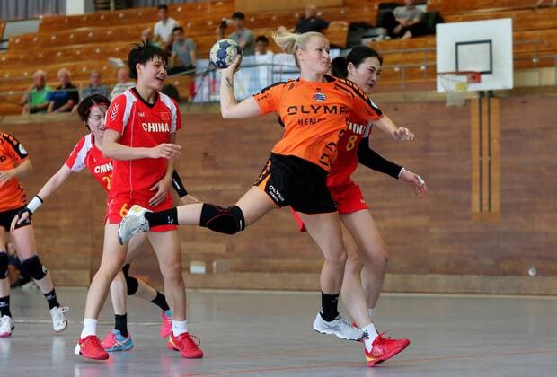 BAU 23.07.2018 Bietigheim Handball Frauen SG BBM Bietigheim vs. Nationalmannschaft China, vorn Antje Lauenroth (BBM)