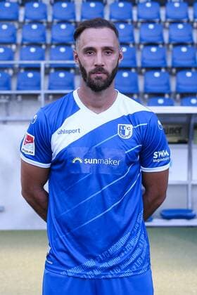 Christopher Handke (1. FC Magdeburg) - 2. BL PortraÌˆttermin 2018 2019 offizieller Fototermin 1. FC Magdeburg in der MDCC Arena in Magdeburg - Porträt, Portrait,Deutschland, Fussball, Mann, Maenner,GER,23.07.2018