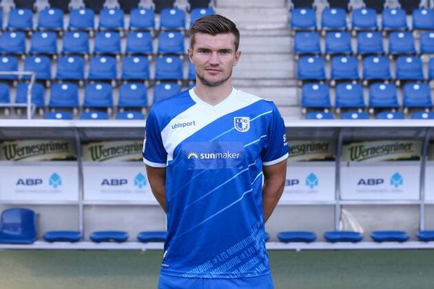 Björn Rother (1. FC Magdeburg) - 2. BL PortraÌˆttermin 2018 2019 offizieller Fototermin 1. FC Magdeburg in der MDCC Arena in Magdeburg - Porträt, Portrait,Deutschland, Fussball, Mann, Maenner,GER,23.07.2018
