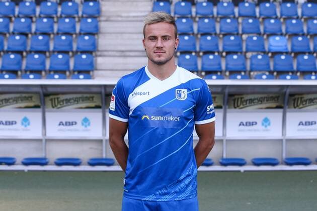 Felix Lohkemper (1. FC Magdeburg) - 2. BL PortraÌˆttermin 2018 2019 offizieller Fototermin 1. FC Magdeburg in der MDCC Arena in Magdeburg - Porträt, Portrait,Deutschland, Fussball, Mann, Maenner,GER,23.07.2018