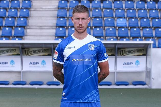 Philip Türpitz (1. FC Magdeburg) - 2. BL PortraÌˆttermin 2018 2019 offizieller Fototermin 1. FC Magdeburg in der MDCC Arena in Magdeburg - Porträt, Portrait,Deutschland, Fussball, Mann, Maenner,GER,23.07.2018
