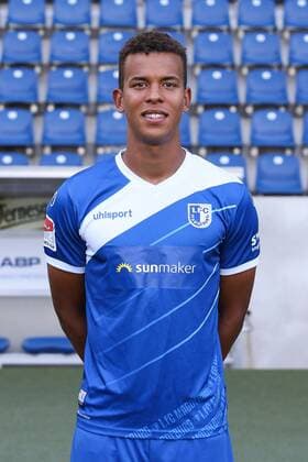 Marcel Costly (1. FC Magdeburg) - 2. BL PortraÌˆttermin 2018 2019 offizieller Fototermin 1. FC Magdeburg in der MDCC Arena in Magdeburg - Porträt, Portrait,Deutschland, Fussball, Mann, Maenner,GER,23.07.2018