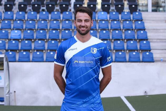 Christian Beck (1. FC Magdeburg) - 2. BL PortraÌˆttermin 2018 2019 offizieller Fototermin 1. FC Magdeburg in der MDCC Arena in Magdeburg - Porträt, Portrait,Deutschland, Fussball, Mann, Maenner,GER,23.07.2018