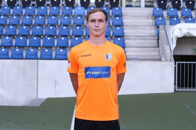 Torwart Mario Seidel (1. FC Magdeburg) - 2. BL PortraÌˆttermin 2018 2019 offizieller Fototermin 1. FC Magdeburg in der MDCC Arena in Magdeburg - Porträt, Portrait,Deutschland, Fussball, Mann, Maenner,GER,23.07.2018