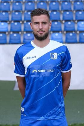 Michel Niemeyer (1. FC Magdeburg) - 2. BL PortraÌˆttermin 2018 2019 offizieller Fototermin 1. FC Magdeburg in der MDCC Arena in Magdeburg - Porträt, Portrait,Deutschland, Fussball, Mann, Maenner,GER,23.07.2018