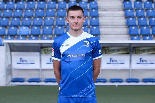 Charles Elie Laprevotte (1. FC Magdeburg) - 2. BL PortraÌˆttermin 2018 2019 offizieller Fototermin 1. FC Magdeburg in der MDCC Arena in Magdeburg - Porträt, Portrait,Deutschland, Fussball, Mann, Maenner,GER,23.07.2018