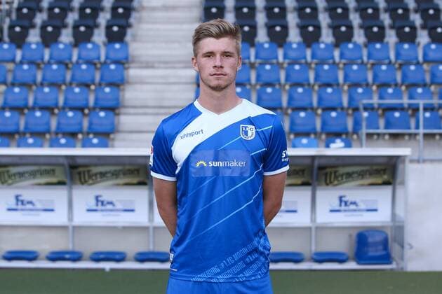 Philipp Harant (1. FC Magdeburg) - 2. BL PortraÌˆttermin 2018 2019 offizieller Fototermin 1. FC Magdeburg in der MDCC Arena in Magdeburg - Porträt, Portrait,Deutschland, Fussball, Mann, Maenner,GER,23.07.2018