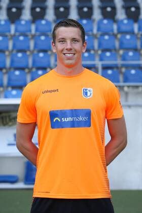Torwart Alexander Brunst (1. FC Magdeburg) - 2. BL PortraÌˆttermin 2018 2019 offizieller Fototermin 1. FC Magdeburg in der MDCC Arena in Magdeburg - Porträt, Portrait,Deutschland, Fussball, Mann, Maenner,GER,23.07.2018
