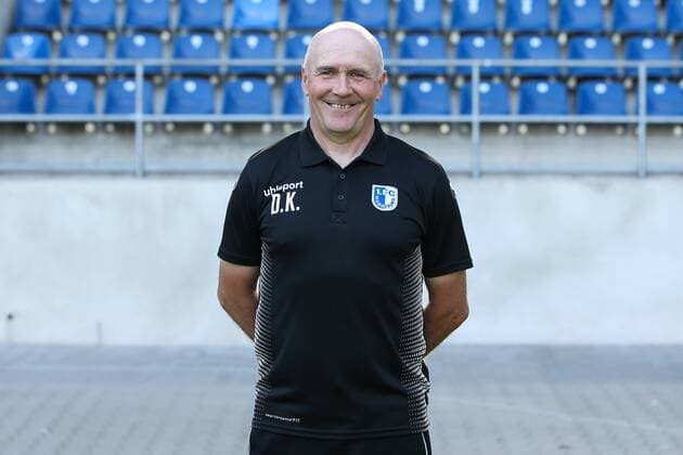 Athletiktrainer Dirk Keller (1. FC Magdeburg) - 2. BL PortraÌˆttermin 2018 2019 offizieller Fototermin 1. FC Magdeburg in der MDCC Arena in Magdeburg - Porträt, Portrait,Deutschland, Fussball, Mann, Maenner,GER,23.07.2018