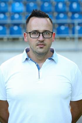Pressesprecher Norman Seidler (1. FC Magdeburg) - 2. BL PortraÌˆttermin 2018 2019 offizieller Fototermin 1. FC Magdeburg in der MDCC Arena in Magdeburg - Porträt, Portrait,Deutschland, Fussball, Mann, Maenner,GER,23.07.2018