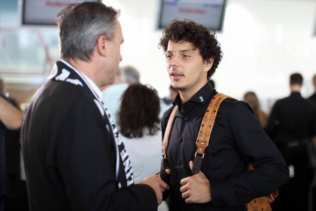 SOCCER - CL, Ajax vs Sturm, preview GRAZ,AUSTRIA, 24.JUL.18 - SOCCER- UEFA Champions League, Ajax Amsterdam vs Sturm Graz, preview. Image shows president Christian Jauk and Philipp Hosiner (Sturm). GEPAxpictures xChristianxWalgram