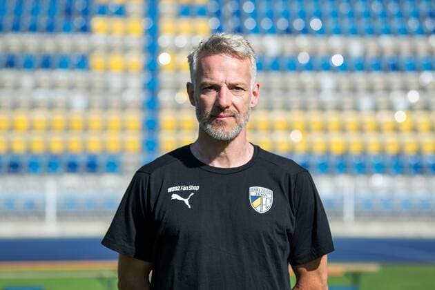 Trainer Mark Zimmermann; FC Carl Zeiss Jena; 3.Liga, Porträttermin 2018 2019, Ernst Abbe Sportfeld Jena