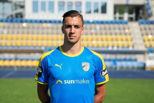 Justin Schau; FC Carl Zeiss Jena; 3.Liga, Porträttermin 2018 2019, Ernst Abbe Sportfeld Jena