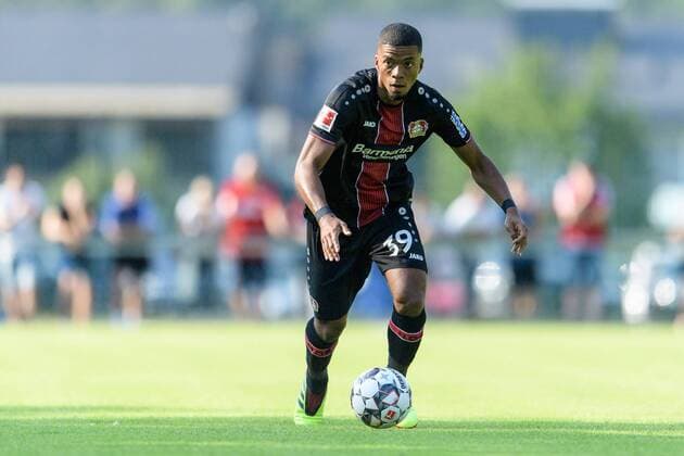SV Rossbach vs Bayer 04 Leverkusen, Testspiel, Fussball Bundesliga, 18.07.2018 Benjamin Henrichs (Bayer 04 Leverkusen 39) beim Testspiel von SV Rossbach Verscheid und Bayer 04 Leverkusen am 18.07.2018, , Roßbach RLP Deutschland *** SV Rossbach vs Bayer 04 Leverkusen Friendly Match Bundesliga 18 07 2018 Benjamin Henrichs Bayer 04 Leverkusen 39 in the friendly match between SV Rossbach Verscheid and Bayer 04 Leverkusen on 18 07 2018 Roßbach RLP Germany