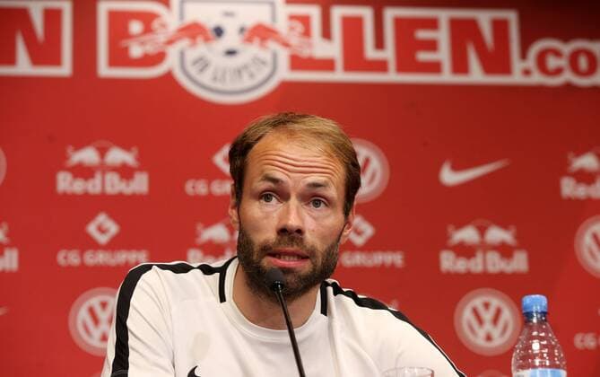 RB Leipzig - PK Euro League Quali Leipzig, 25.07.2018, Red Bull Arena, Fussball, Qualifikation zur UEFA Europa League , PK am Vortag des Spiels RB Leipzig vs. BK Häcken ((SWE) , Im Bild: Andreas Alm, BK Häcken Headcoach. ,