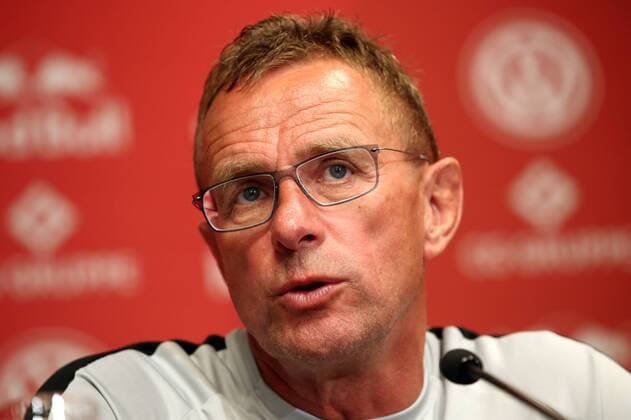 RB Leipzig - PK Euro League Quali Leipzig, 25.07.2018, Red Bull Arena, Fussball, Qualifikation zur UEFA Europa League , PK am Vortag des Spiels RB Leipzig vs. BK Häcken ((SWE) , Im Bild: Ralf Rangnick, RB Leipzig Cheftrainer und Sportdirektor ,