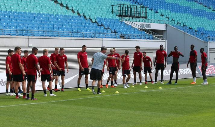RB Leipzig - Training Euro League Quali Leipzig, 25.07.2018, Red Bull Arena, Fussball, Qualifikation zur UEFA Europa League , Training am Vortag des Spiels RB Leipzig vs. BK Häcken ((SWE) , Im Bild: Mannschaft von RB Leipzig. ,
