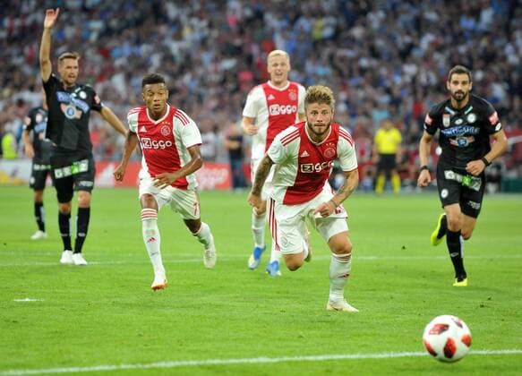 Champions League Ajax Amsterdam vs Sturm Graz Amsterdam The Netherlands 25th July 2018 Champions League Ajax Amsterdam vs Sturm Graz Ajax penalty in the second half. Lasse Schone chases the rebound and scores Ajax s second. 