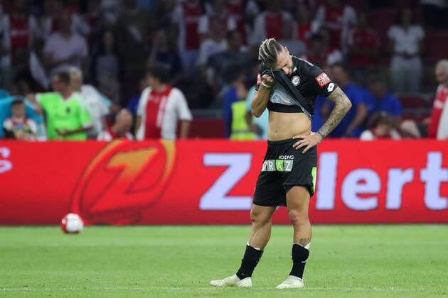 SOCCER - UEFA CL quali, Ajax vs Sturm AMSTERDAM,NETHERLANDS,25.JUL.18 - SOCCER - UEFA Champions League qualification, AFC Ajax Amsterdam vs SK Sturm Graz. Image shows the disappointment of Peter Zulj (Sturm). GEPAxpictures xChristianxWalgram