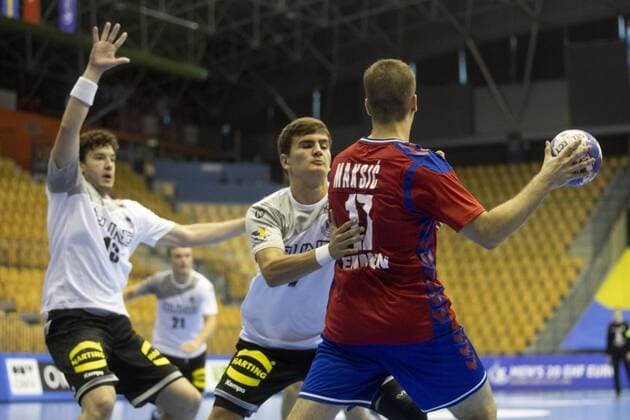 25.07.2018, Arena Zlatorog, Celje, SLO, EHF EM U20, Serbien vs Deutschland, Hauptrunde, Gruppe 1, im Bild Aleksa Maksic of Serbia during the main round, Group 1 match of the EHF men s Handball European U20 Championship between Serbia and Germany at the Arena Zlatorog in Celje, Slovenia on 2018 07 25. Celje
