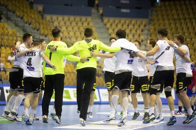25.07.2018, Arena Zlatorog, Celje, SLO, EHF EM U20, Serbien vs Deutschland, Hauptrunde, Gruppe 1, im Bild Players of Germany celebrate win against Serbia during the main round, Group 1 match of the EHF men s Handball European U20 Championship between Serbia and Germany at the Arena Zlatorog in Celje, Slovenia on 2018 07 25. Celje
