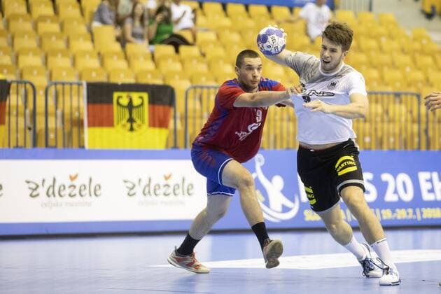 25.07.2018, Arena Zlatorog, Celje, SLO, EHF EM U20, Serbien vs Deutschland, Hauptrunde, Gruppe 1, im Bild Lukas Kister of Germany during the main round, Group 1 match of the EHF men s Handball European U20 Championship between Serbia and Germany at the Arena Zlatorog in Celje, Slovenia on 2018 07 25. Celje