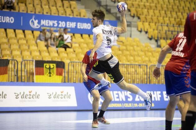 25.07.2018, Arena Zlatorog, Celje, SLO, EHF EM U20, Serbien vs Deutschland, Hauptrunde, Gruppe 1, im Bild Lukas Kister of Germany during the main round, Group 1 match of the EHF men s Handball European U20 Championship between Serbia and Germany at the Arena Zlatorog in Celje, Slovenia on 2018 07 25. Celje