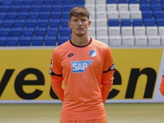 Gregor Kobel , TSG 1899 Hoffenheim . Porträttermin TSG 1899 Hoffenheim 2018-2019 . Sinsheim, GER, 25.07.2018 ,Fussball 1. Bundesliga 2018 2019 .
